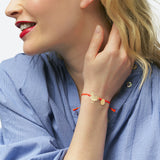 BRACELET PERSONNALISÉ MAMAN POULE SUR CORDON TRESSÉ - La Môme Bijou - FÊTE DES MÈRES mamanpoule Multi