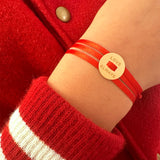 BRACELET RUBAN FLUO - MÉDAILLE RONDE - La Môme Bijou - 15mm Ruban