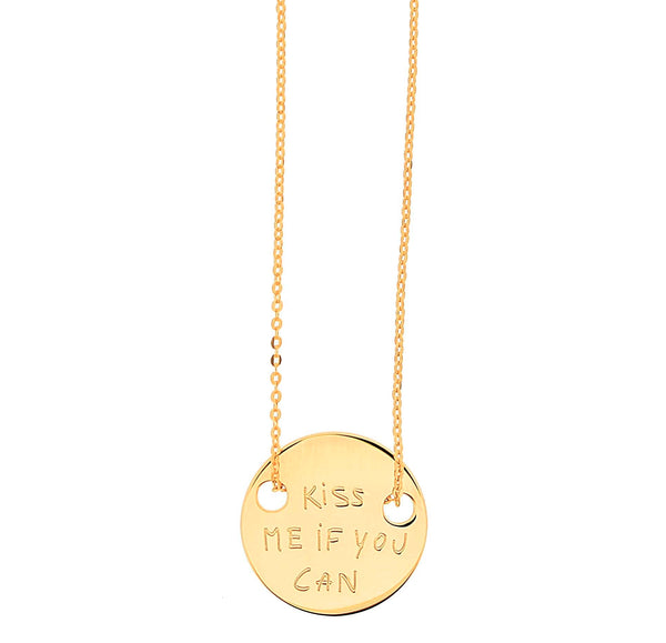 collier "KISS ME IF YOU CAN" en vermeil - La Môme Bijou - collier Gold Plated length necklaces plaqué or Silver Gold Plated vermeil