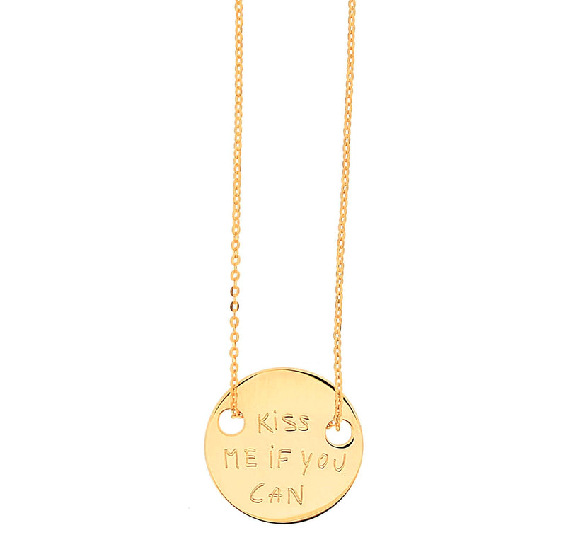 collier "KISS ME IF YOU CAN" en vermeil - La Môme Bijou - collier Gold Plated length necklaces plaqué or Silver Gold Plated vermeil