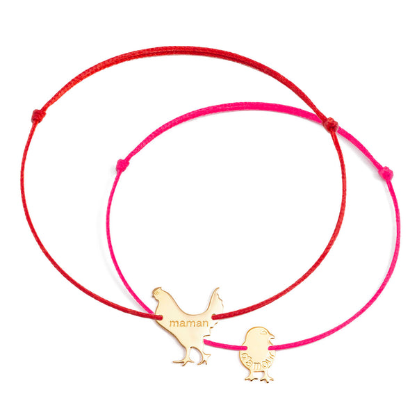 Duo de bracelets "maman poule" et "poussin d'amour" - La Môme Bijou - argent 925 bracelet duobracelet FÊTE DES MÈRES Gold Plated mamanpoule plaqué or Silver 925