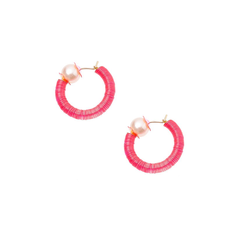 petites créoles FLOWER GLITTER - La Môme Bijou - boucles d'oreilles Créole earring earrings mini créoles OUTLET SOLDE