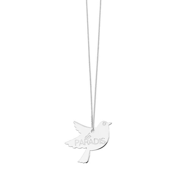 collier avec un oiseau de paradis - La Môme Bijou - argent 925 collier Gold Plated length mamanpoule Necklace plaqué or rose Silver 925