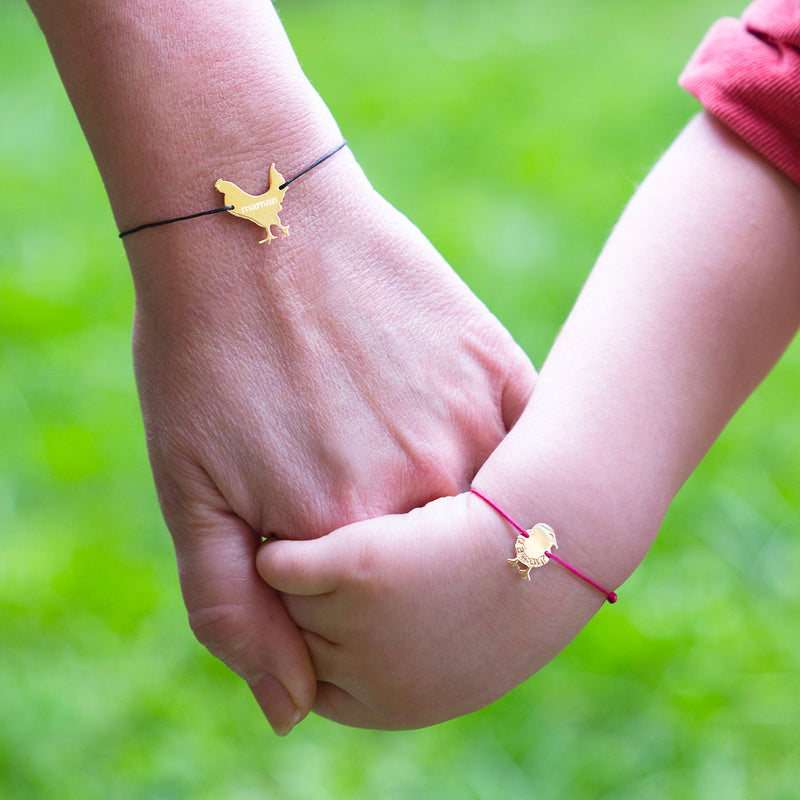 Duo de bracelets "maman poule" et "poussin d'amour" - La Môme Bijou - argent 925 bracelet duobracelet FÊTE DES MÈRES Gold Plated mamanpoule plaqué or Silver 925