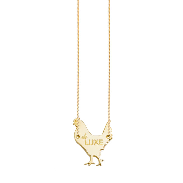 collier avec une "poule de luxe". - La Môme Bijou - argent 925 Gold Plated length mamanpoule Necklace plaqué or Silver 925
