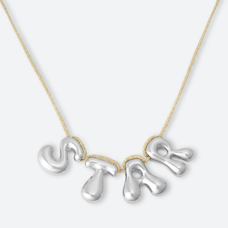 4-BUCHSTABEN-HALSKETTE - VERGOLDET ODER VERSILBERT