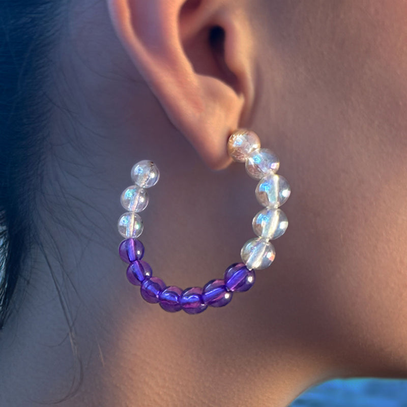 MINI CRÉOLES BUBBLE TEA - La Môme Bijou - boucle d'oreille boucles d'oreilles BT24 BUBBLE TEA Créole earring earrings Gold Plated mini hoops plaqué or