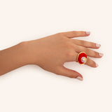 BAGUE AVEC BOUCHE BRODÉE ET PERLE - La Môme Bijou - bague bulle GUM INCONTOURNABLE ring SAINT VALENTIN SELECT