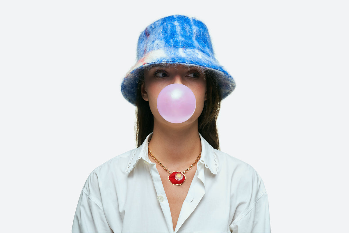 COLLIER BOUCHE - COLLIER BISOU - COLLIER BUBBLE GUM - LA MOME BIJOU - FAIT MAIN À PARIS AVEC AMOUR