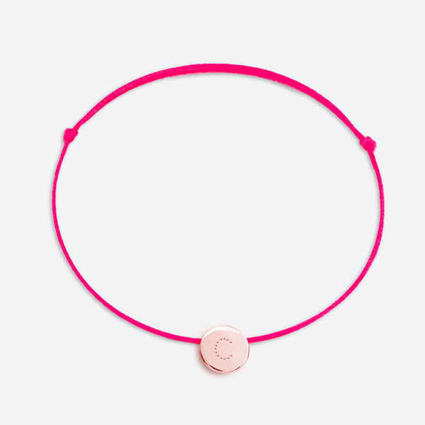 BRACELET AVEC UNE LETTRE - MÉDAILLE EN PLAQUÉ OR ROSE