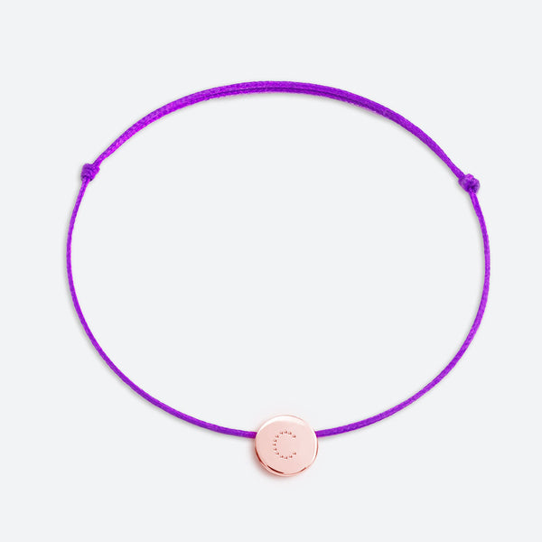 BRACELET AVEC UNE LETTRE - MÉDAILLE EN PLAQUÉ OR ROSE