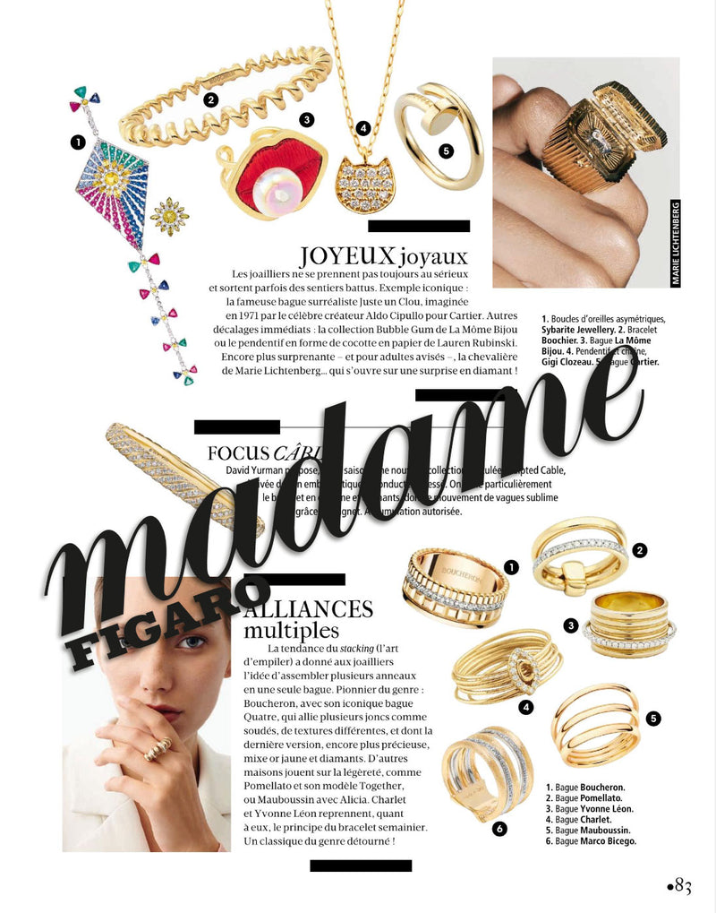 BAGUE AVEC BOUCHE BRODÉE ET PERLE - La Môme Bijou - bague bulle GUM INCONTOURNABLE ring SAINT VALENTIN SELECT