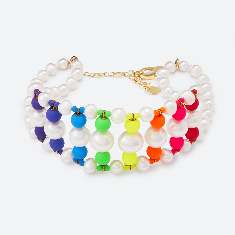 COLLIER "RAS-DU-COU" EN PERLES - La Môme Bijou - collier Necklace perle SUNSET