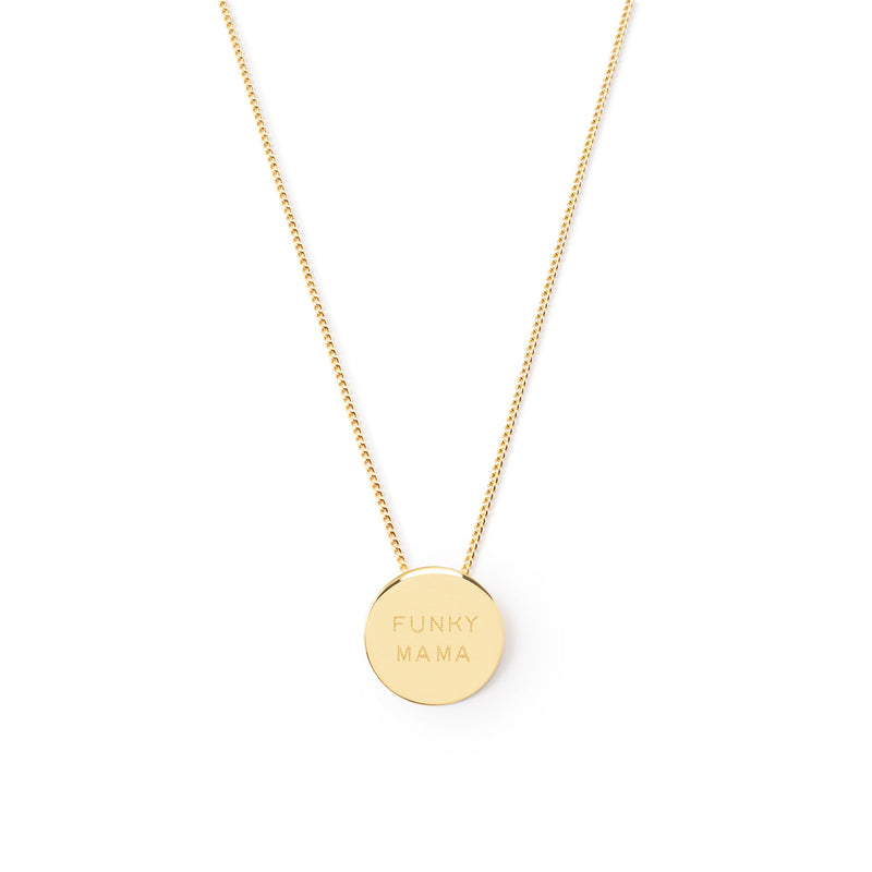 NECKLACE WITH 13mm ROUND MEDAL BADASS MAMA – La Môme Bijou