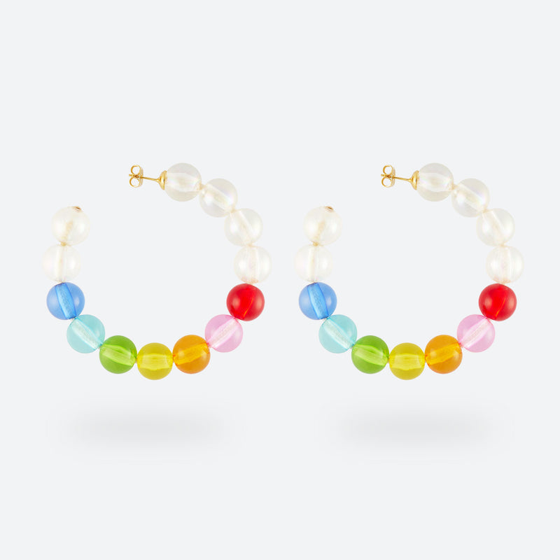 CRÉOLES BUBBLE TEA - La Môme Bijou - boucle d'oreille boucles d'oreilles BT24 BUBBLE TEA Créole earring earrings Gold Plated maxi créoles mini hoops Nulls.Net-Hidden plaqué or