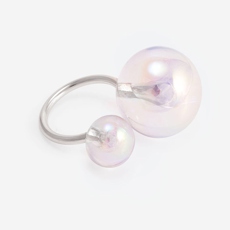 BAGUE 2 PERLES (MAXI) - La Môme Bijou - bague bulle DMB23 NEW Nulls.Net-Hidden plaqué or rose ring rose gold plated