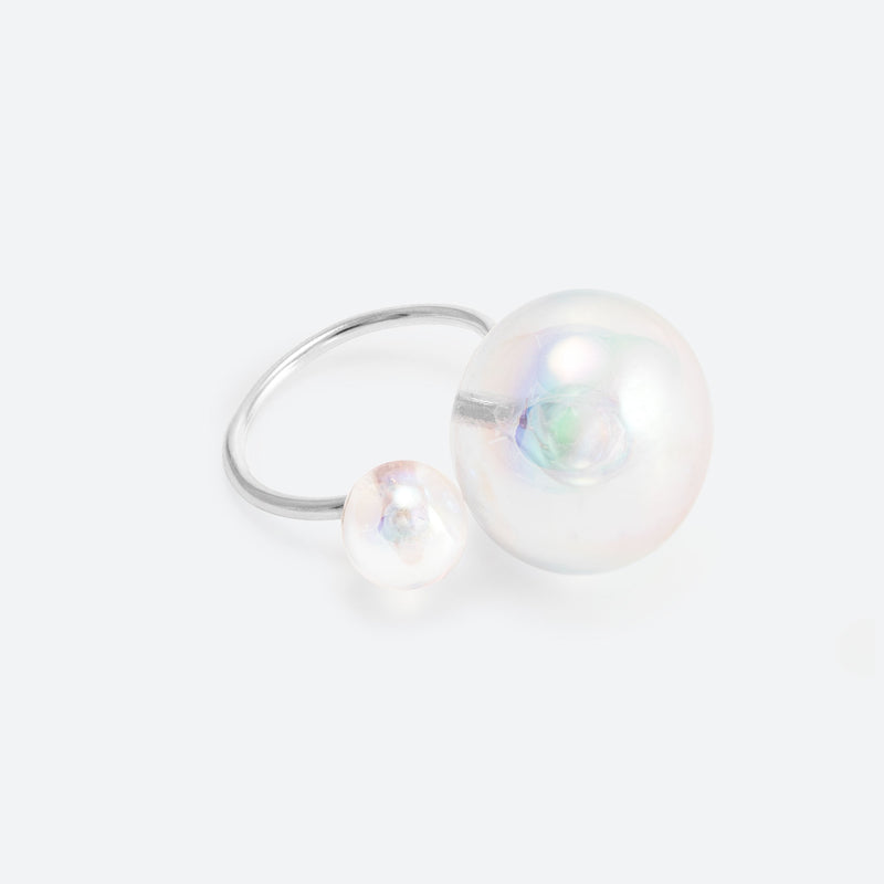 BAGUE "BULLE" 2 PERLES (3 MODÈLES) - La Môme Bijou - bague bulle DMB23 DMB24 INCONTOURNABLE NEW plaqué or rose ring rose gold plated SELECT XMAS23