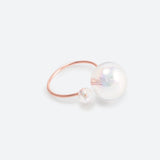 BAGUE 2 PERLES (MINI) - La Môme Bijou - bague bulle DMB23 NEW Nulls.Net-Hidden plaqué or rose ring rose gold plated