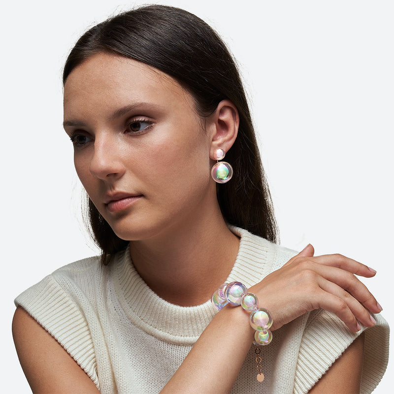 BRACELET BULLE "9 PERLES" (MIX) - La Môme Bijou - bracelet bracelets bulle DMB DMB24 Palladium plaqué or rose rose gold plated