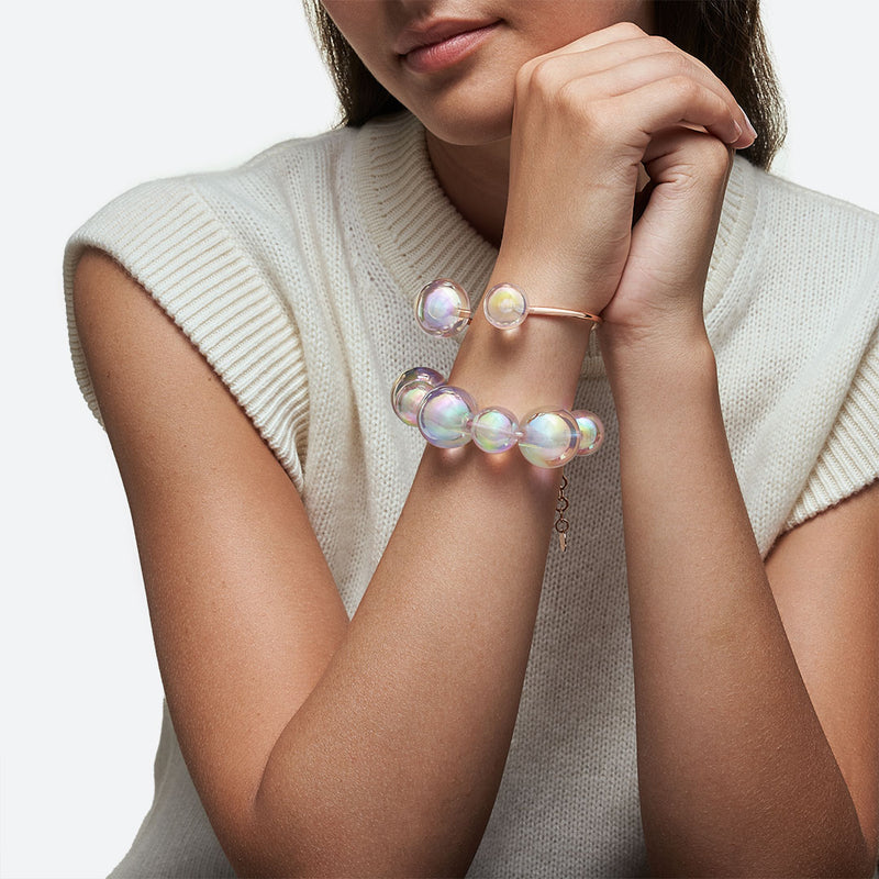 *NEW* BRACELET 9 PERLES (MULTI) - La Môme Bijou - bracelet bracelets bulle DMB24 Palladium plaqué or rose rose gold plated