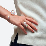 *NEW* BAGUE 2 PERLES TWIST (MAXI) - La Môme Bijou - bague bulle DMB24 plaqué or rose ring rose gold plated