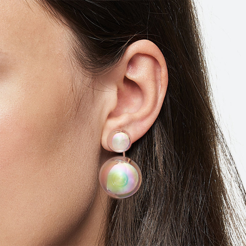 BOUCLES D'OREILLES TOI ET MOI (MAXI) - La Môme Bijou - boucle d'oreille boucles d'oreilles bulle DMB23 earring earrings NEW Nulls.Net-Hidden Palladium plaqué or rose rose gold plated