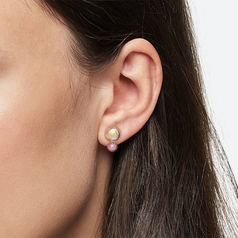 *NEW* BOUCLES D'OREILLES DUO PERLES (MINI) - La Môme Bijou - boucle d'oreille boucles d'oreilles bulle DMB24 earring earrings Palladium puces d'oreille studs