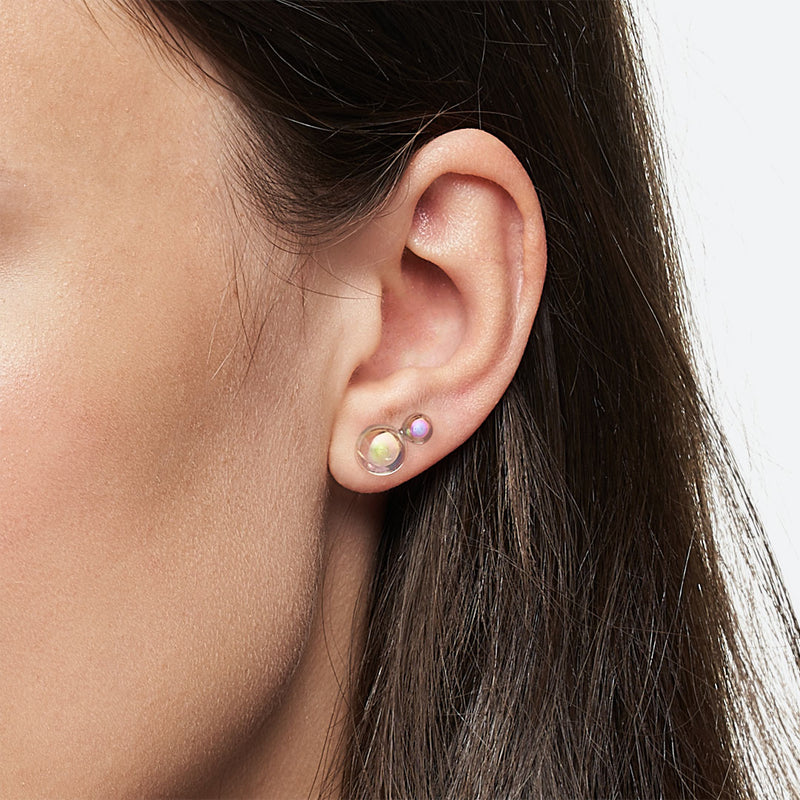 *NEW* BOUCLES D'OREILLES DUO PERLES (MINI) - La Môme Bijou - boucle d'oreille boucles d'oreilles bulle DMB24 earring earrings Palladium puces d'oreille studs