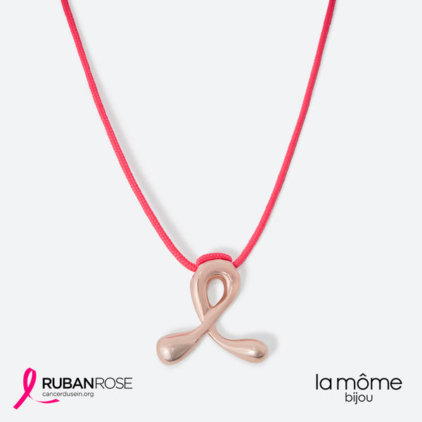 COLLIER RUBAN ROSE