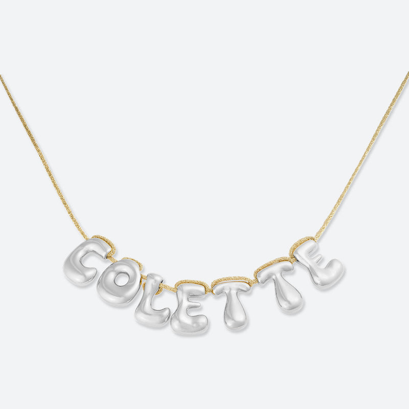 COLLIER 7 LETTRES - PLAQUÉ OR OU ARGENT