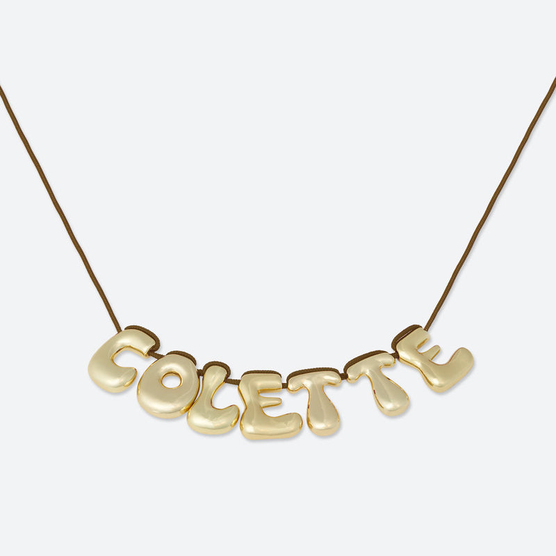 COLLIER 7 LETTRES - PLAQUÉ OR OU ARGENT