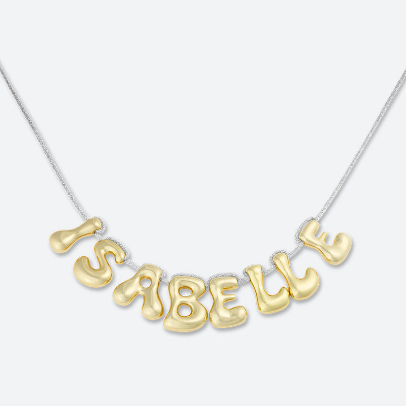 COLLIER 8 LETTRES - PLAQUÉ OR OU ARGENT
