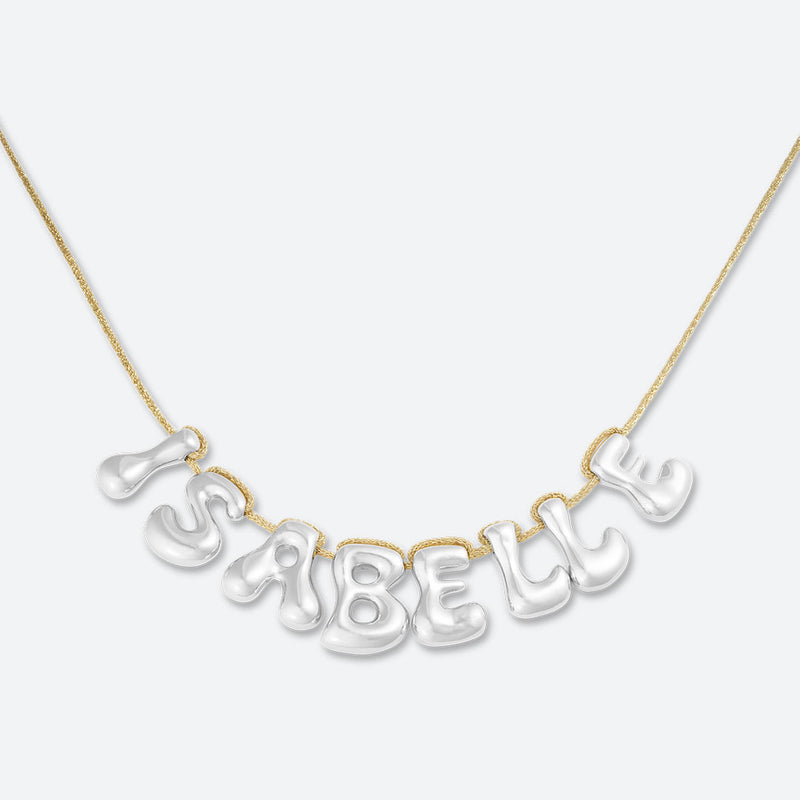 COLLIER 8 LETTRES - PLAQUÉ OR OU ARGENT