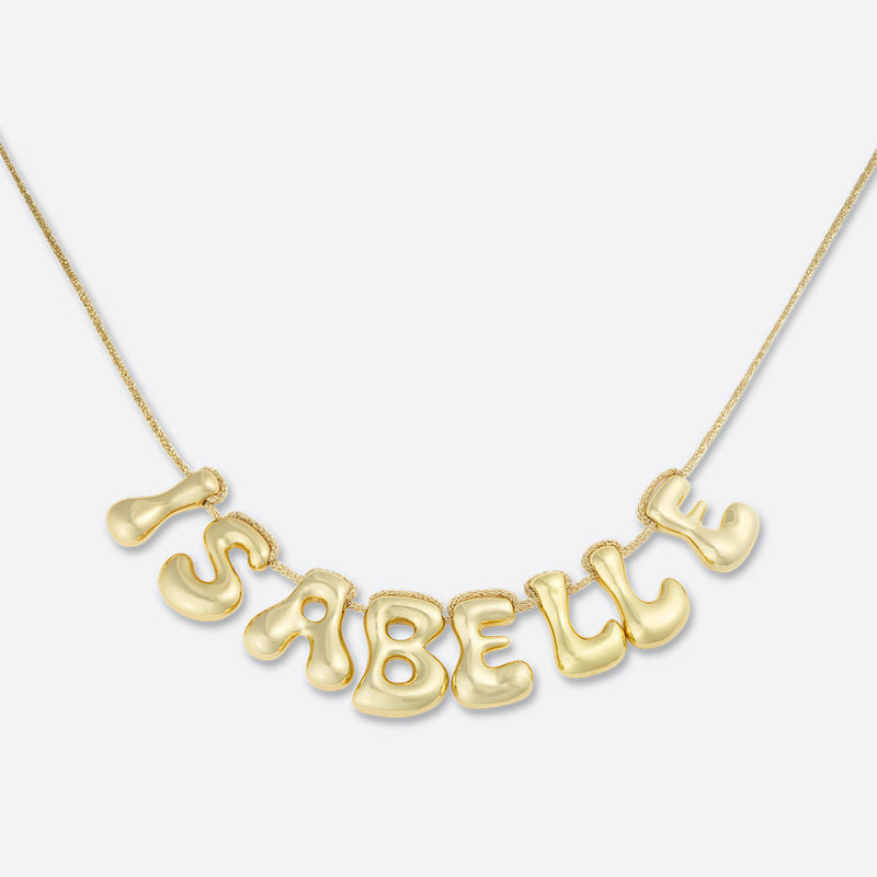 COLLIER 8 LETTRES - PLAQUÉ OR OU ARGENT