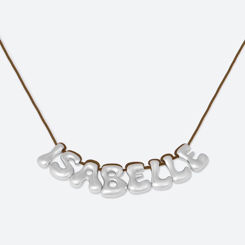 COLLIER 8 LETTRES - PLAQUÉ OR OU ARGENT