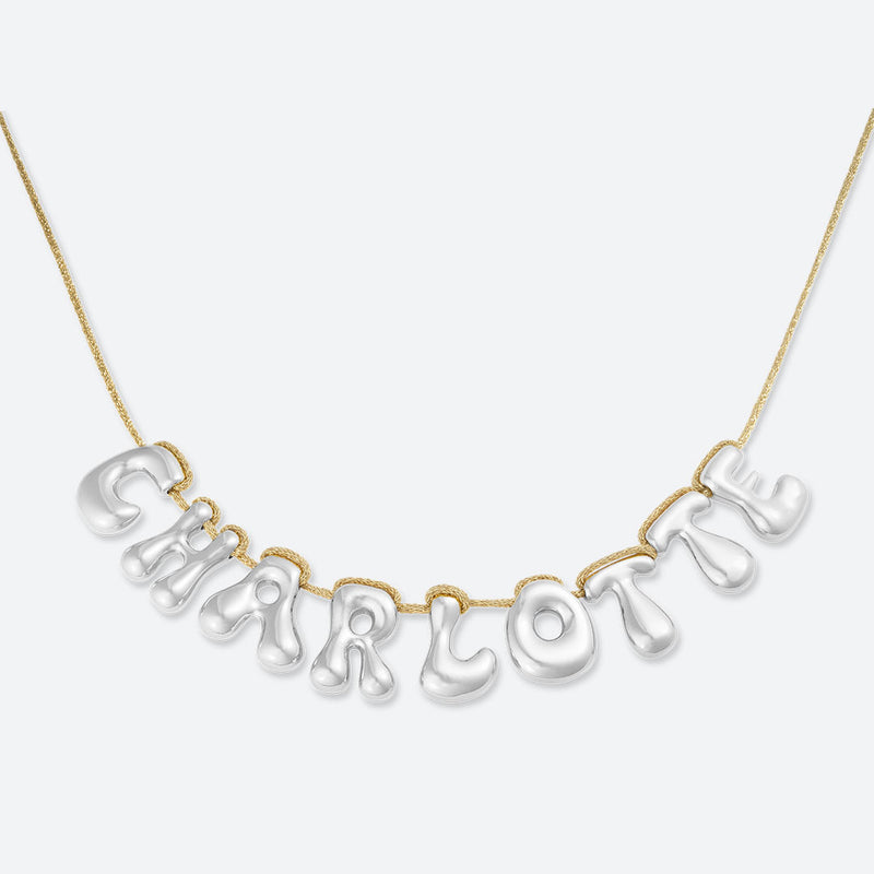 COLLIER 9 LETTRES - PLAQUÉ OR OU ARGENT
