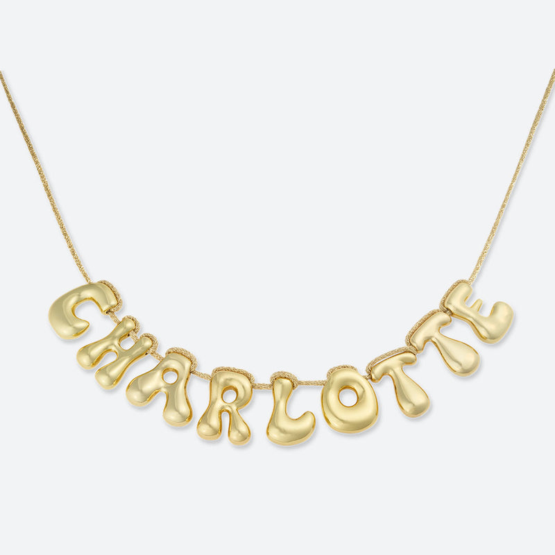 COLLIER 9 LETTRES - PLAQUÉ OR OU ARGENT