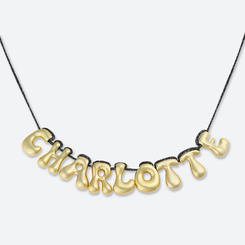 COLLIER 9 LETTRES - PLAQUÉ OR OU ARGENT