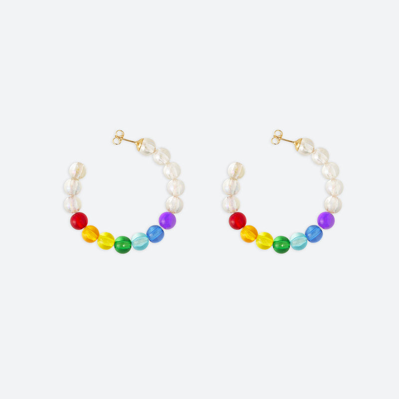 MINI CRÉOLES BUBBLE TEA - La Môme Bijou - boucle d'oreille boucles d'oreilles BT24 BUBBLE TEA Créole earring earrings Gold Plated mini hoops plaqué or