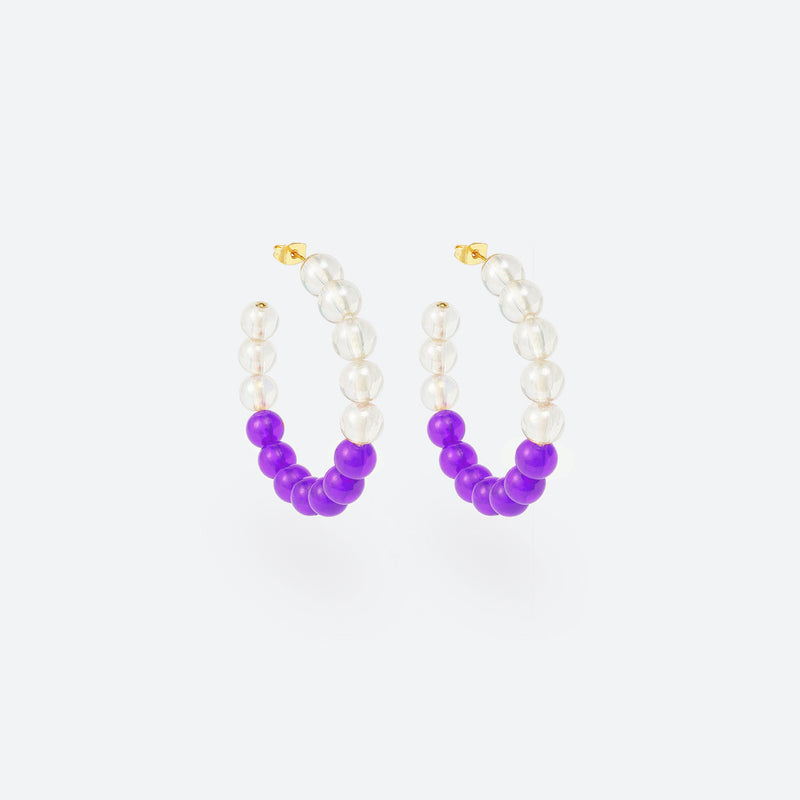 MINI CRÉOLES BUBBLE TEA - La Môme Bijou - boucle d'oreille boucles d'oreilles BT24 BUBBLE TEA Créole earring earrings Gold Plated mini hoops plaqué or