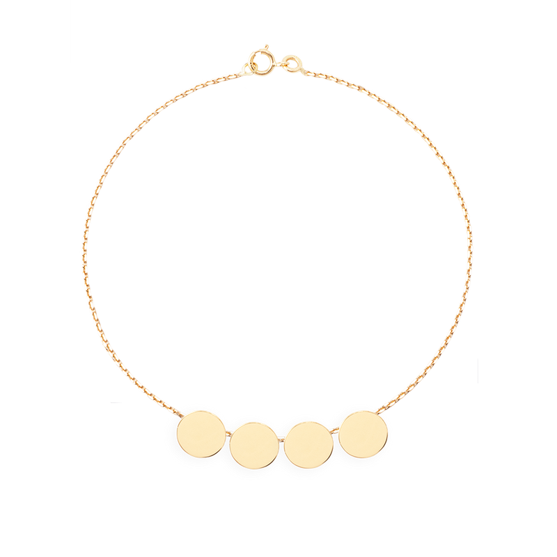 BRACELET PERSONNALISÉ AVEC QUATRE MÉDAILLES EN OR 18 CARATS - La Môme Bijou - 18k gold Multi or 18 carats