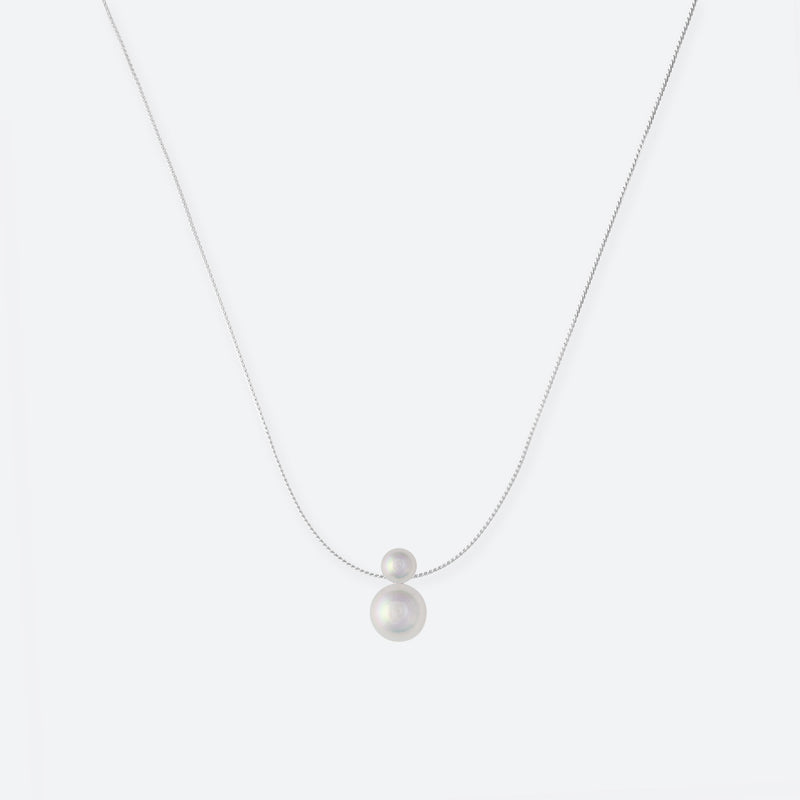 *NEW* COLLIER 2 PERLES (MINI) - La Môme Bijou - bulle collier DMB24 Necklace necklaces Palladium plaqué or rose rose gold plated