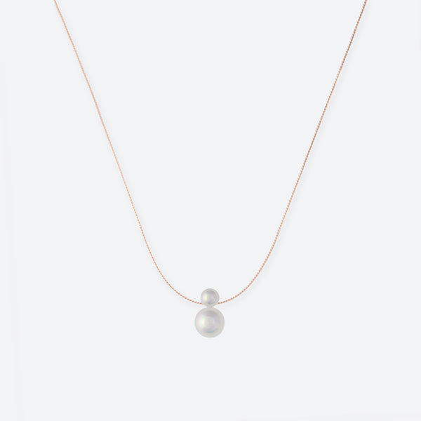 *NEW* COLLIER 2 PERLES (MINI) - La Môme Bijou - bulle collier DMB24 Necklace necklaces Palladium plaqué or rose rose gold plated