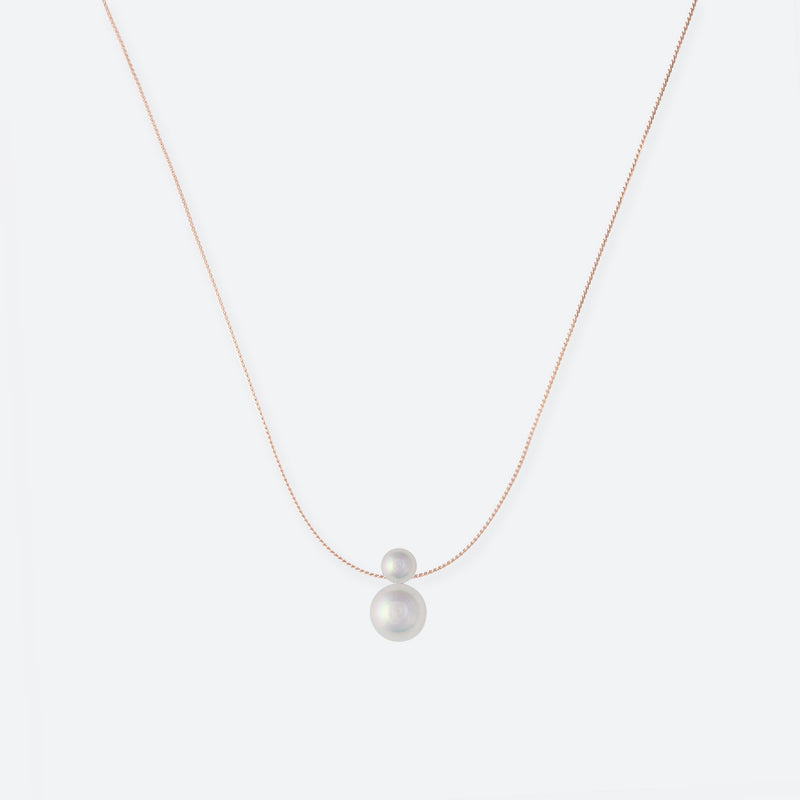 *NEW* COLLIER 2 PERLES (MINI) - La Môme Bijou - bulle collier DMB24 Necklace necklaces Palladium plaqué or rose rose gold plated