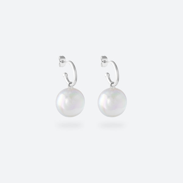 *NEW* CRÉOLES PERLE - La Môme Bijou - boucle d'oreille boucles d'oreilles bulle creole DMB24 earring earrings hoop hoops Palladium plaqué or rose rose gold plated