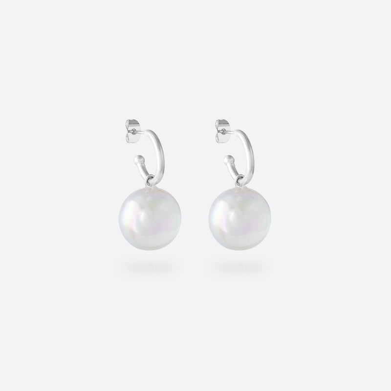 *NEW* CRÉOLES PERLE - La Môme Bijou - boucle d'oreille boucles d'oreilles bulle creole DMB24 earring earrings hoop hoops Palladium plaqué or rose rose gold plated