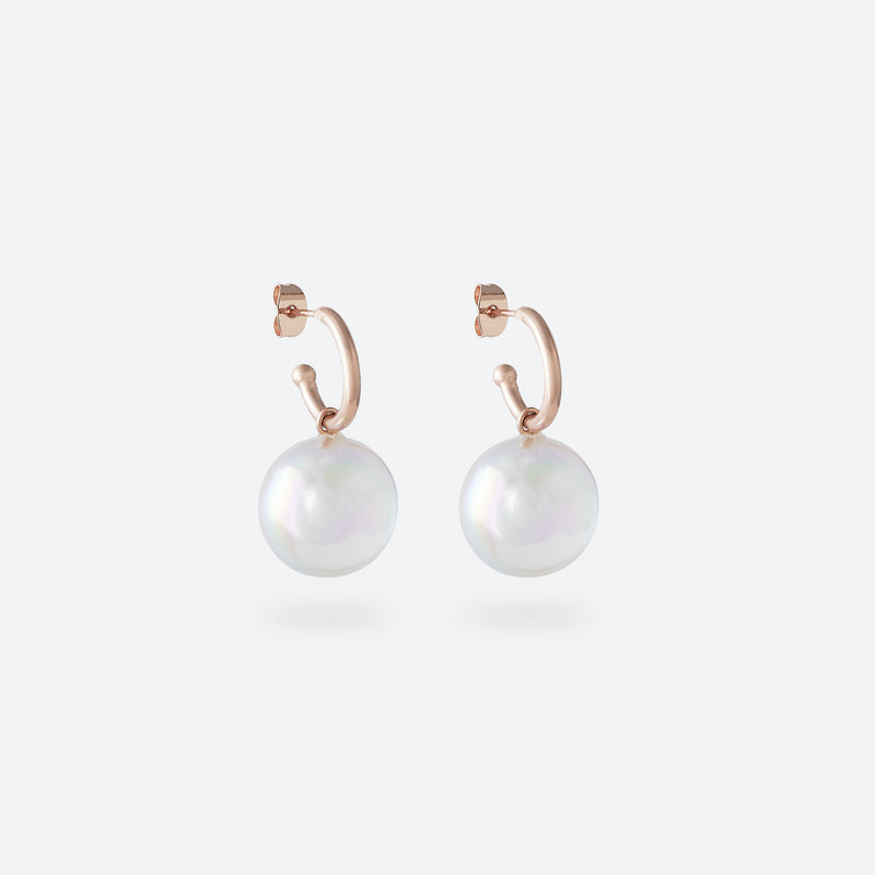 *NEW* CRÉOLES PERLE - La Môme Bijou - boucle d'oreille boucles d'oreilles bulle creole DMB24 earring earrings hoop hoops Palladium plaqué or rose rose gold plated