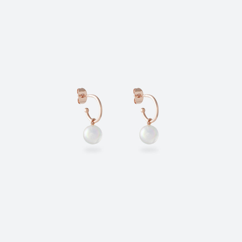 *NEW* CRÉOLES PERLE (MINI) - La Môme Bijou - boucle d'oreille boucles d'oreilles bulle creole DMB24 earring earrings hoop hoops Palladium plaqué or rose rose gold plated