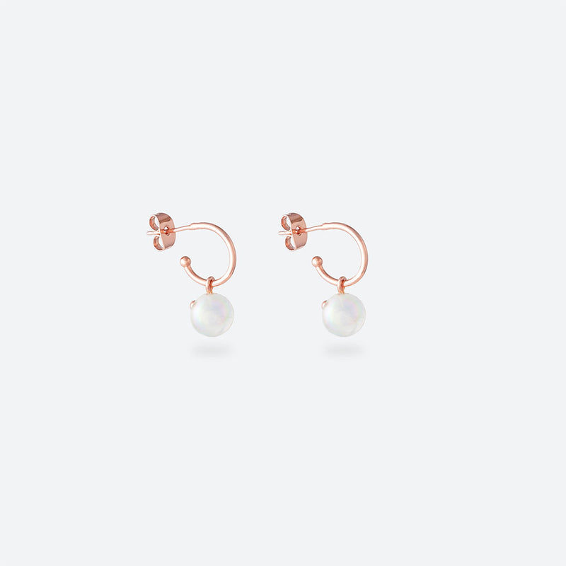*NEW* CRÉOLES PERLE (MINI) - La Môme Bijou - boucle d'oreille boucles d'oreilles bulle creole DMB24 earring earrings hoop hoops Palladium plaqué or rose rose gold plated