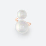 *NEW* BAGUE 2 PERLES TWIST (MAXI) - La Môme Bijou - bague bulle DMB24 plaqué or rose ring rose gold plated